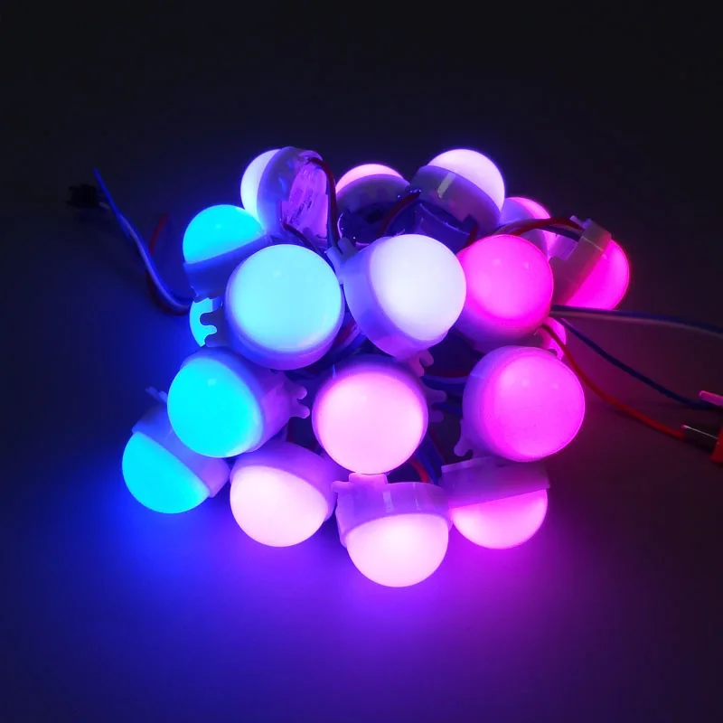 20pcs /Lot DC12V WS2811 30mm Diffused LED Pixel Module Full Color 3 LEDs 5050 RGB led lamp string D30 modules waterproof IP68