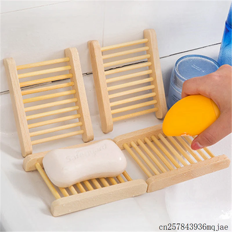 Wood Soap Dishes Soap Tray Holders Bath Shower Home Storage Organizer Plate Bathroom Accessories