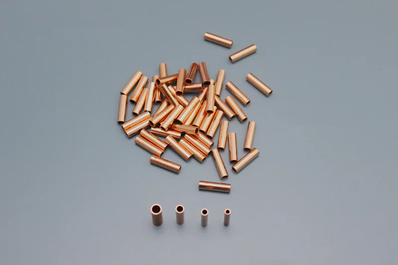 100PCS All copper pipes/Small brass copper tube Silicone electric wire binding post for Carbon fiber heating wire