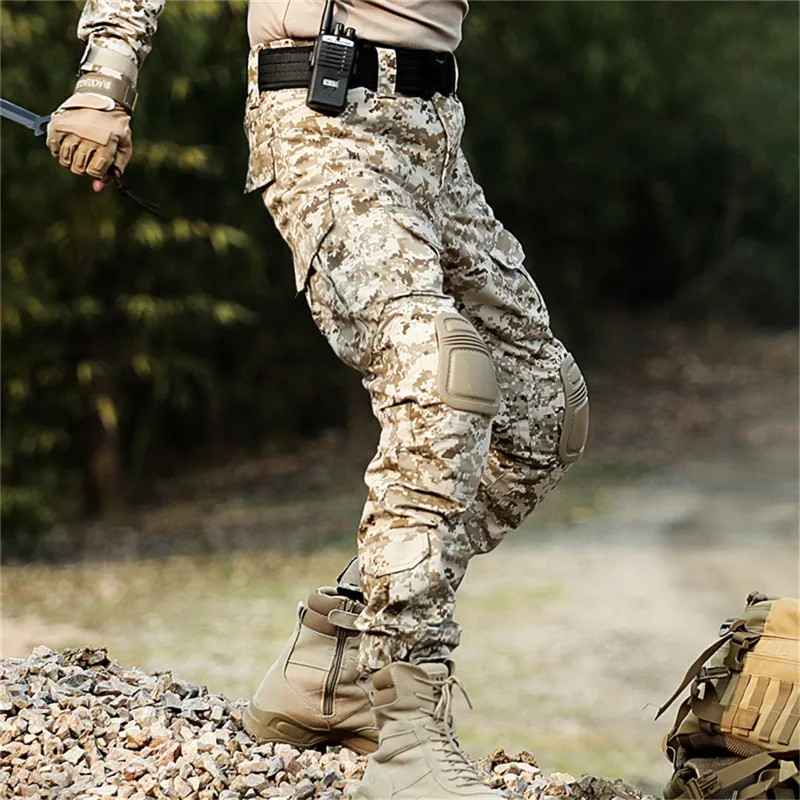 MEGE Rapid Assault multicam pants with knee pads, Camouflage tactical clothing, cargo combat trousers