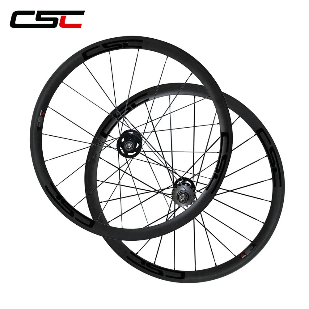 CSC U Shape 25mm Wide 700C 38mm Tubular carbon Track bike wheels set sapim cx ray or pillar 1420 spokes