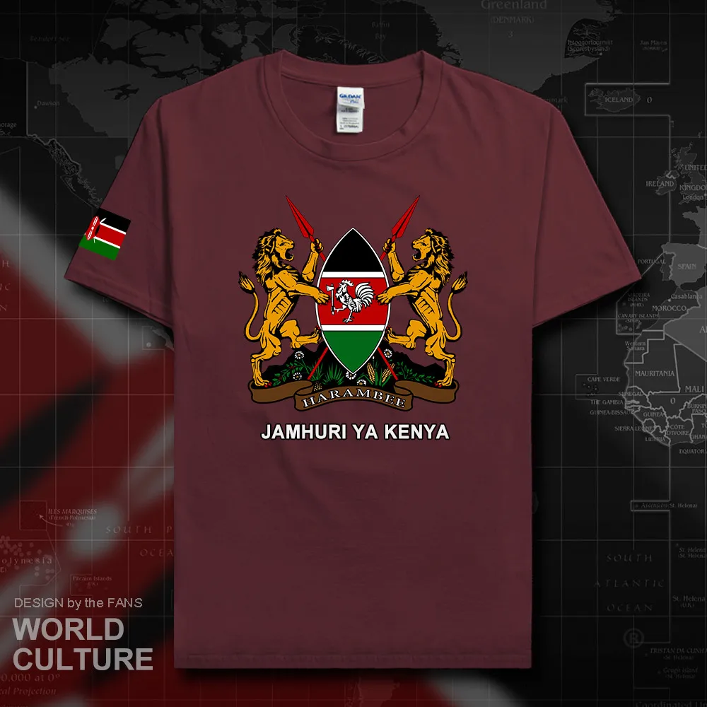 Republic of Kenya Kenyan men t shirt fashion 2018 jerseys nation team cotton t-shirt sporting clothing tees country flags KEN 20