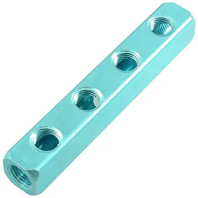 Air Pneumatic Cylinder 4 Positions Aluminum Manifold Block Splitter Free shipping