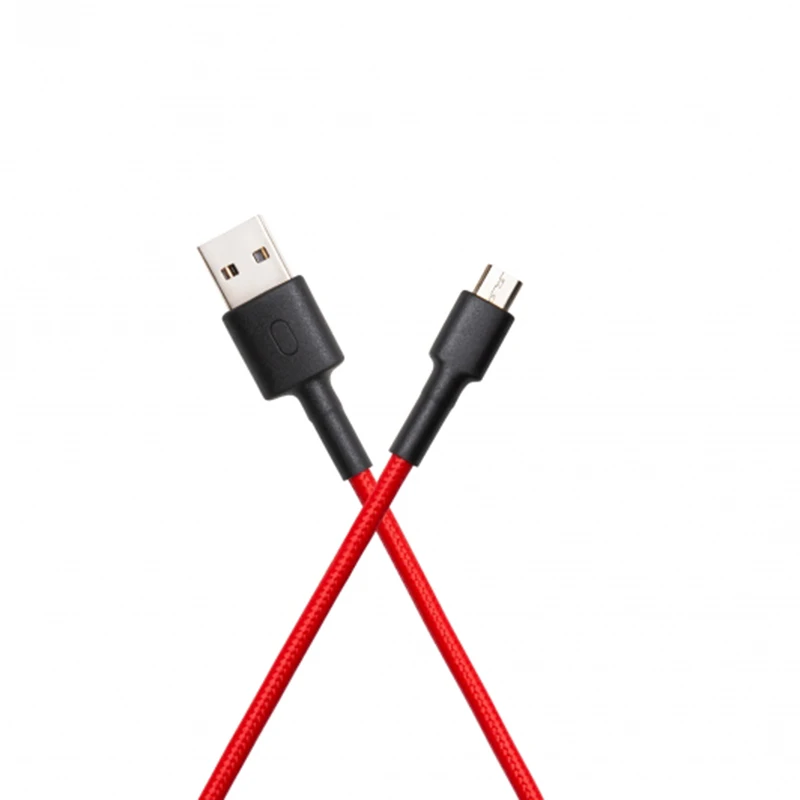 الأصلي شاومي Mi مايكرو USB مضفر كابل 100 سنتيمتر مايكرو USB 2.0 نوع A أسود/أحمر تهمة مزامنة كابل