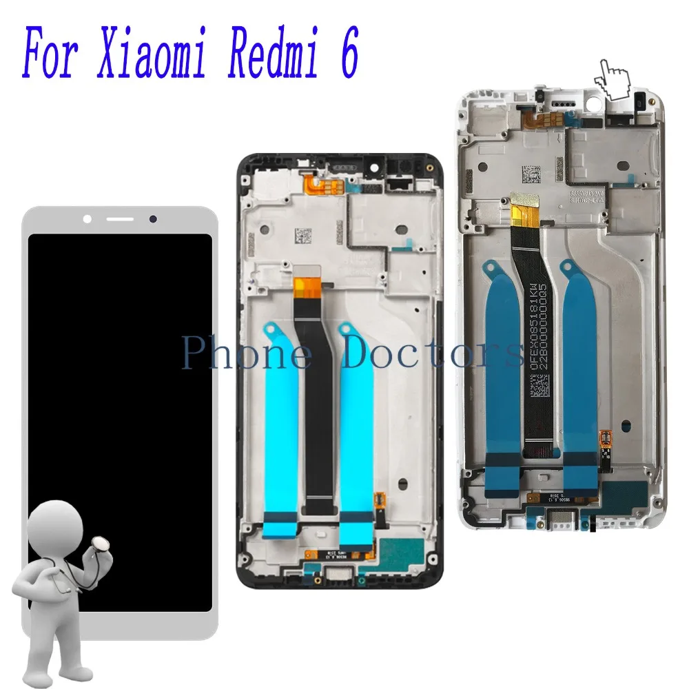 

5.45'' Full LCD DIsplay + Touch Screen Digitizer Assembly With Frame For Xiaomi Redmi 6 M1804C3DT M1804C3DH M1804C3DE M1804C3DG