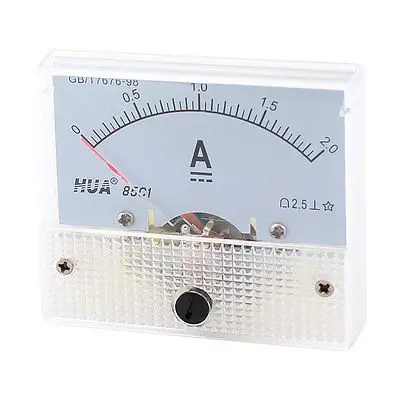 85C1 DC 0-2A Fine Tuning Dial Current Test Panel Meter Ammeter