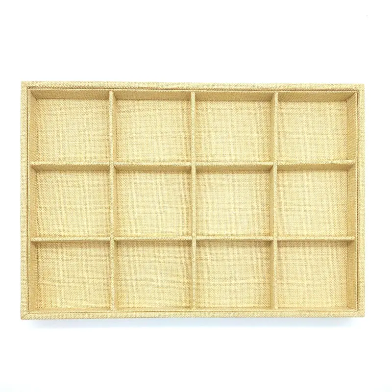 1pcs Quality Linen Jewelry Display Tray Necklace Holder Pendant Storage Box Ring Earring Case Bracelet Organizer Bangle Showcase