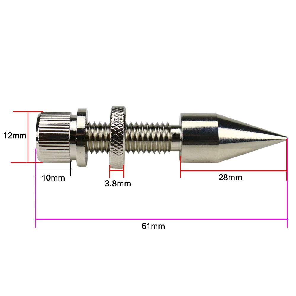 GHXAMP 4 zestawy M8 * 60mm kolce głośnikowe stojak podkładka pod stopy czystej miedzi Audio statyw gwoździe głośniki z subwooferem zawieszenie