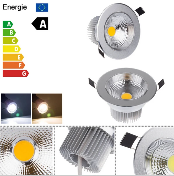 2015 Newest 5W/7w/9w/12w New Very Bright LED COB chip downlight Recessed LED Ceiling light Spot Light Lamp White/ warm white