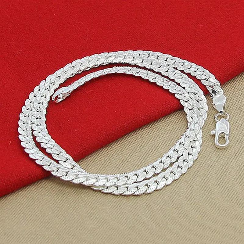925 Sterling silver Sideways Necklace Wholesale Price 5MM Full for Women Men Jewelry Snake Chain Necklaces