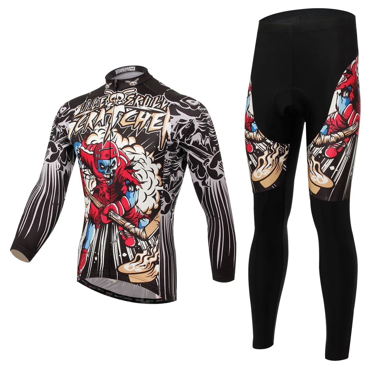 2021 Skull style Clothings Men's Team Skeleton Soldier Long Sleeve T-shirt Shirt Bike Bicycle Riding Top Cycling Jersey