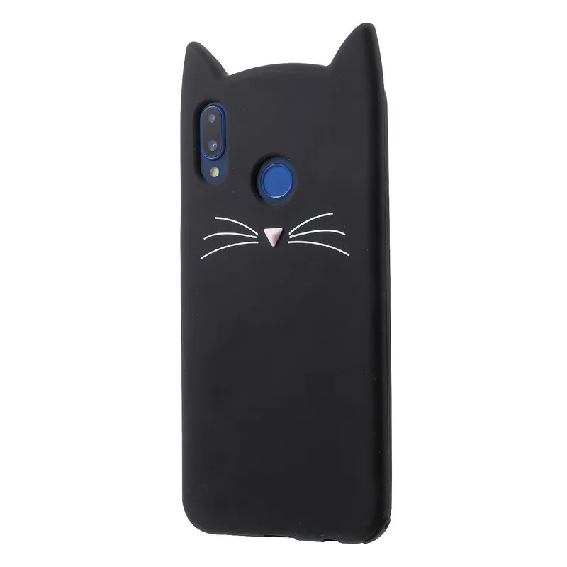 Cute 3D Beard Cat Phone Case For Huawei Honor 7A DUA-L22 7C AUM-L41 P40 P30lite Y5 Prime 2018 Soft Silicone Cartoon Back Cover