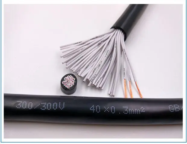 

1M PVC Copper 0.5 square 40 core soft RVV Signal Wire OD 16.5MM Oxygen free copper core 300/500V cable