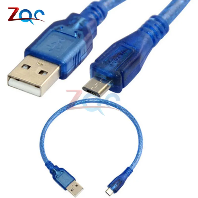 30cm USB 2.0 A Male to Micro USB 5 pin Male Data Charge Cable Cord