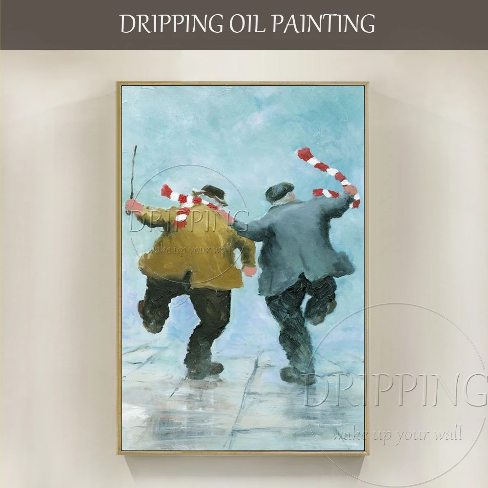 Free Shipping Artist Hand-painted High Quality Impressionist Old Man Oil Painting on Canvas Old Man Oil Painting for Friend Gift