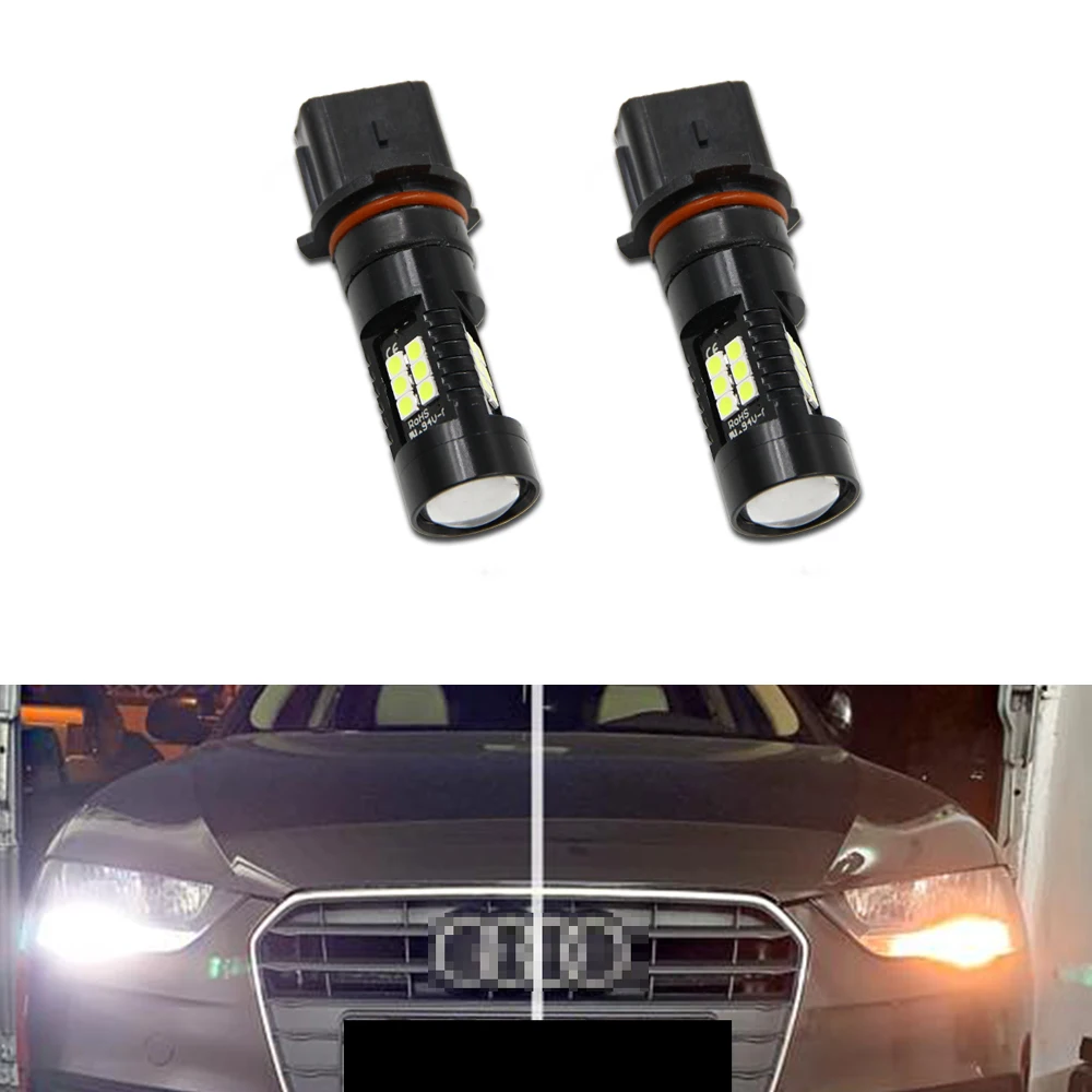 2x PSX26W SH23W 12277 LED DRL Daytime Running Fog Light Bulbs For Audi A4 B8.5 A4 B8 Facelift (2013-2016) Replace Halogen Lamp