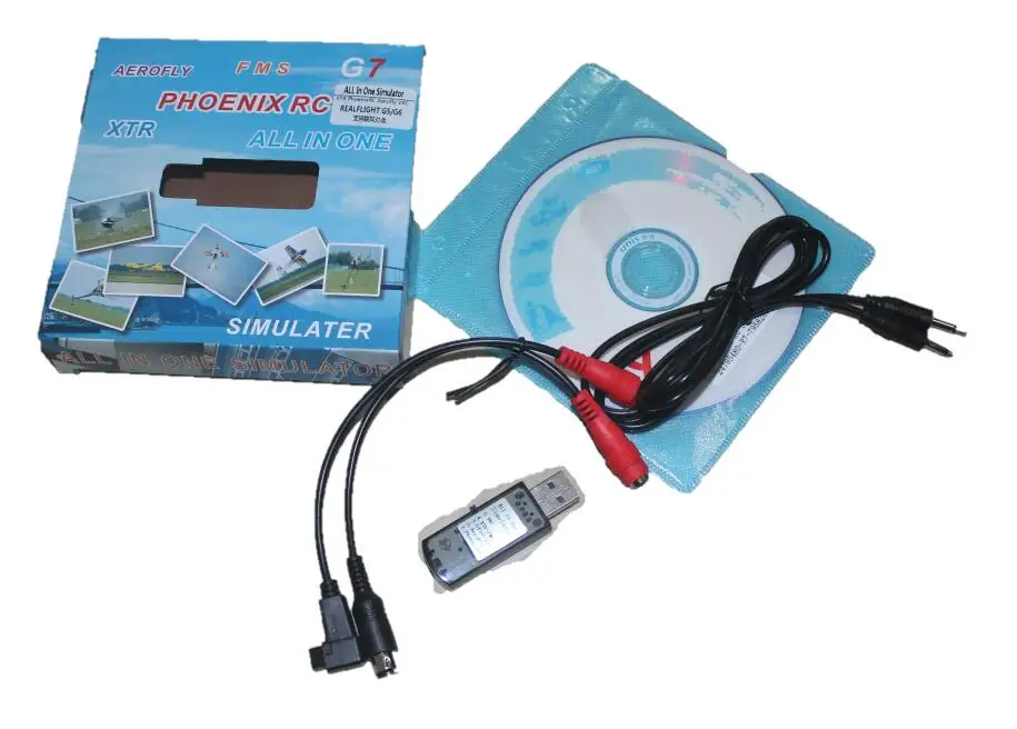 RC model plane part all in one Flight Simulator Cable/USB For JR Futaba WFLY Walkera FS Transmitter REFLEX XTR G7 PHOENIX 5.0)
