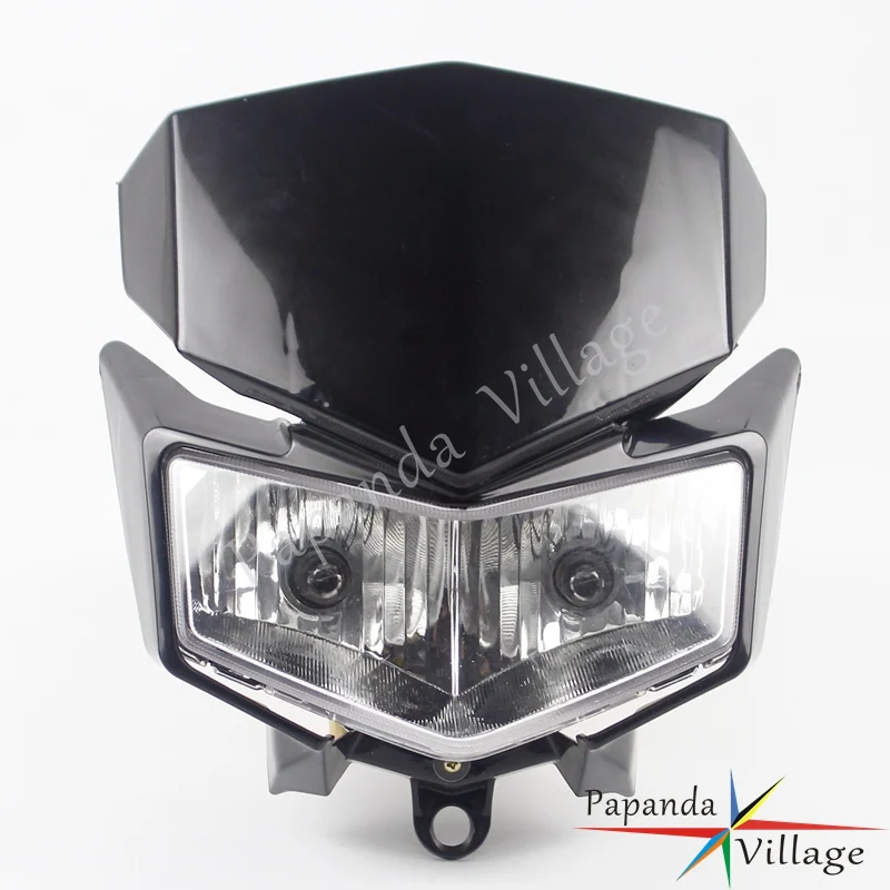 Black Motorcycle Dirt Bike Motocross Headlight Supermoto Front Headlamp Mask for Kawasaki KLX 250 250SF D-Tracker X 250 09-19