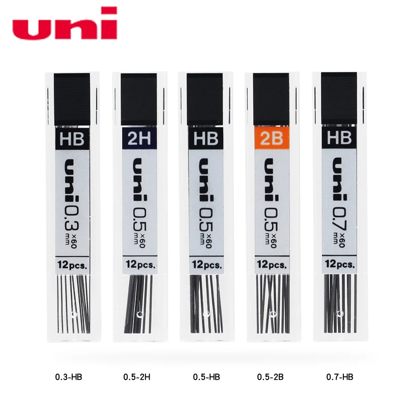 Japan Uni UL-1405/1403/1407 lead core 0.3/0.5/0.7mm 2H 2B HB pen automatic pencil refills stationery