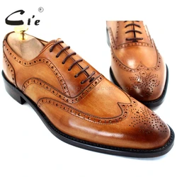 cie round toe full brogue shoes men custom handmade calf leather men leather dress shoes men's oxford shoe color brown No.OX208