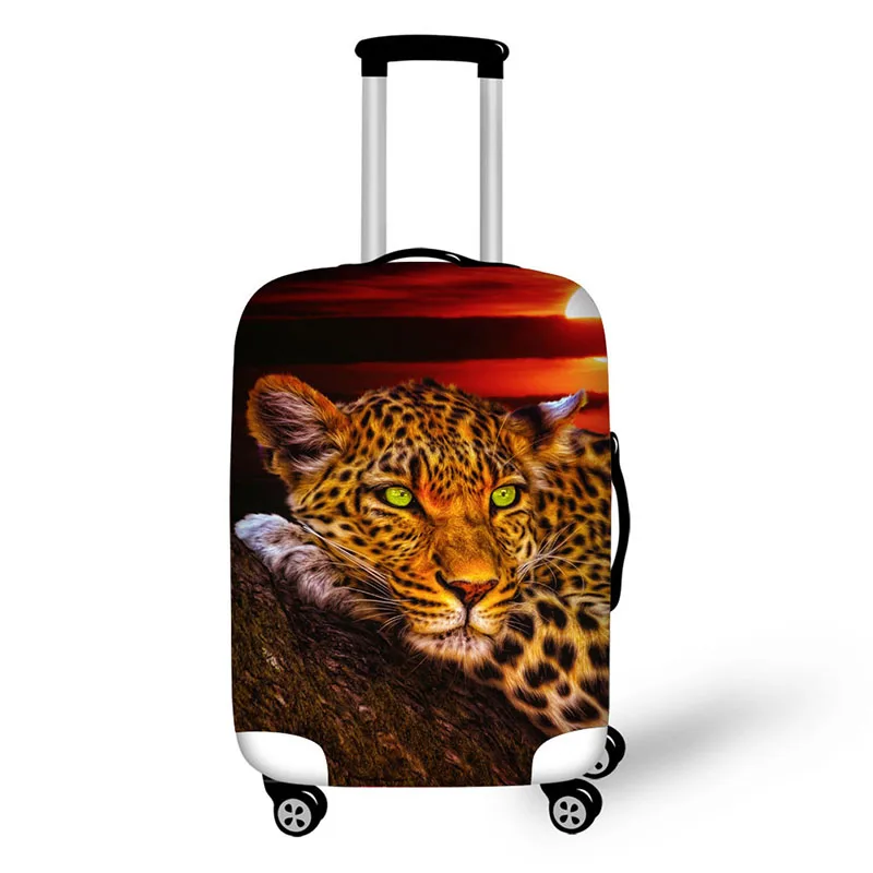 creative design travel protective cover Leopard animal print  waterproof portable trunk lid suitcase rain protection cover