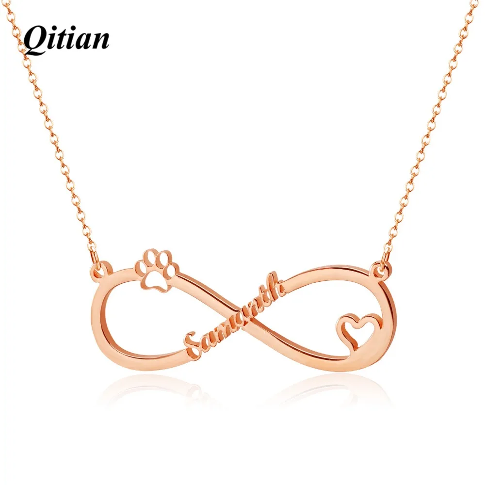 Custom Infinity Name Layer Necklace For Women Personalized Gold Stainless Steel Custom Jewelry best friend gift