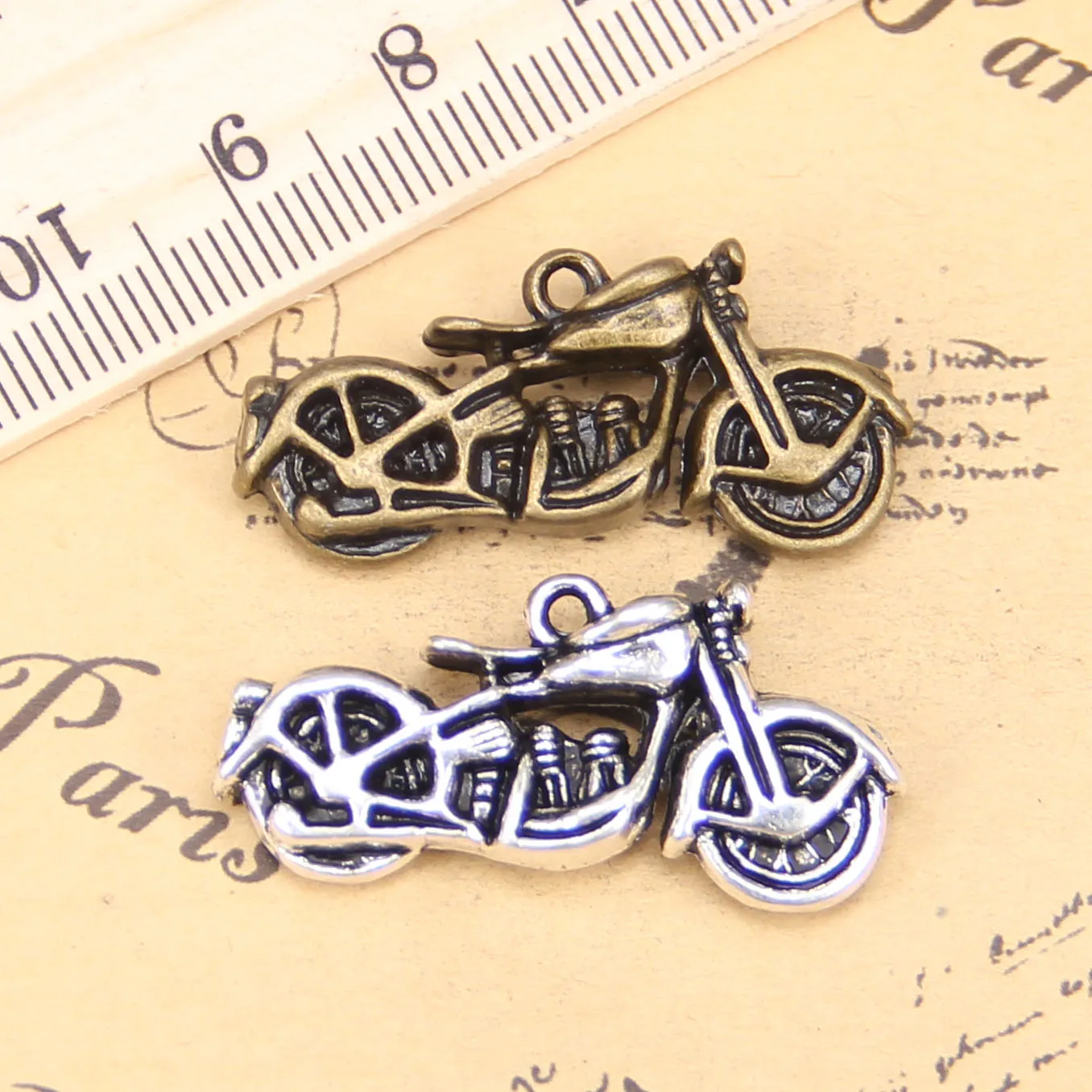 15pcs Jewelry Charms motorcycle motorcross 34x16mm Antique Silver Plated Pendants Making DIY Handmade Tibetan Silver Jewelry