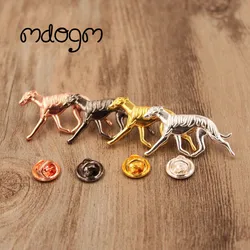 Mdogm Whippet Dog Animal Brooches And Pins  Suit Cute Funny Metal Small Father Collar Badges Fashion Gift For Male Men B064