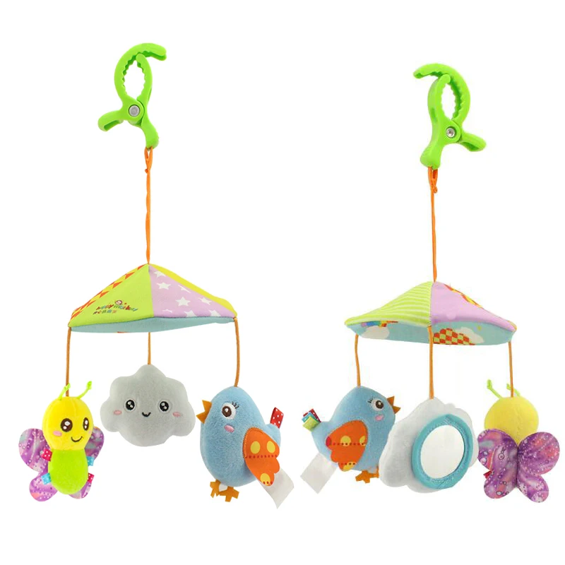 Newborn Infant Soft Plush Toys Baby Crib Hanging Toys CUTE Animal Stroller Playing Toy Car Lathe Hanging Baby Rattle Teether