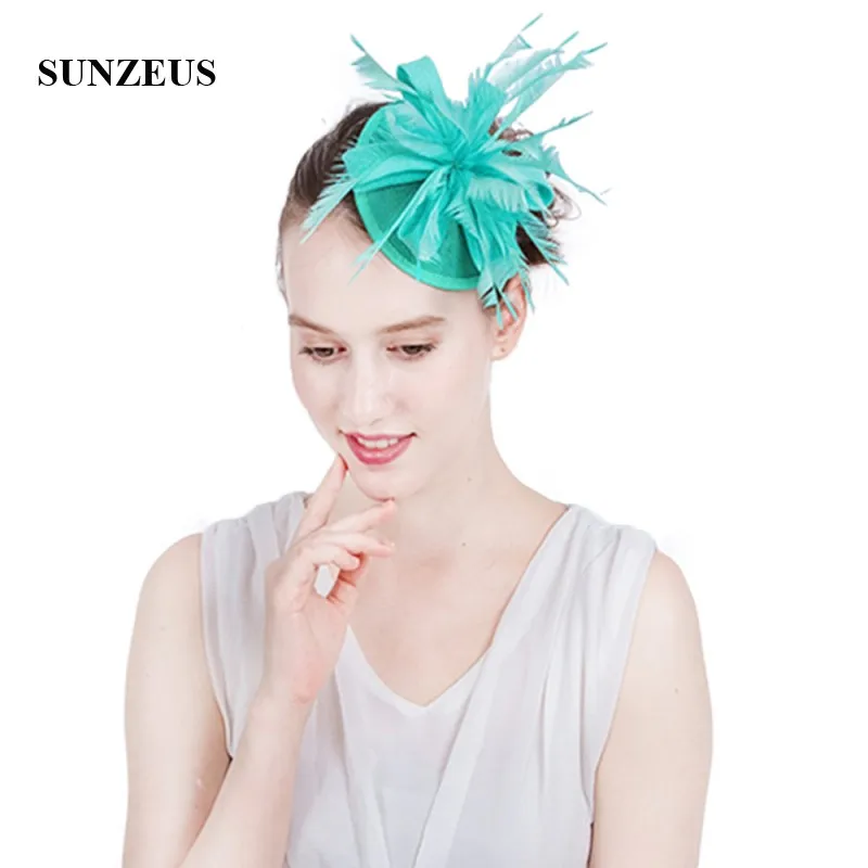 Cưới Cô Dâu Nón Và Fascinators Lông Womans Đen Cưới Nón Nhỏ Lanh Phụ Kiện Tóc SH78