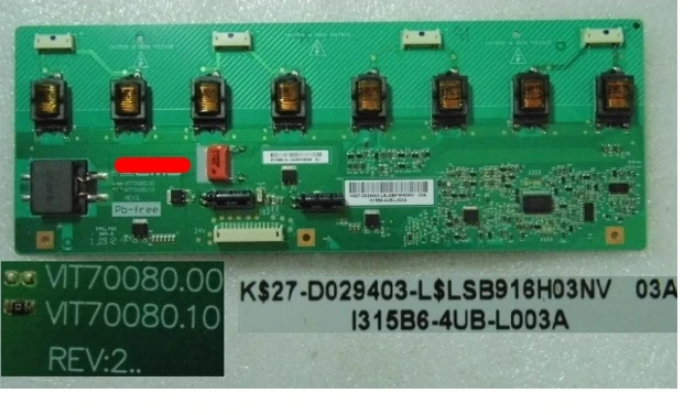 Conecte com alta tensão Board, Vit70080-10 L32K1A TLM32V67K, Preço Diferença