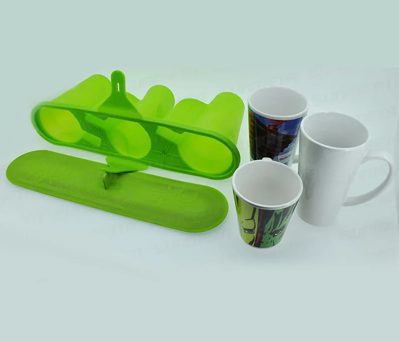 FREE SHIPPING Mug Cup Clamp Silicone Rubber Mug Fixture For 3pcs 12oz/17oz Latte Mugs 3D Sublimation