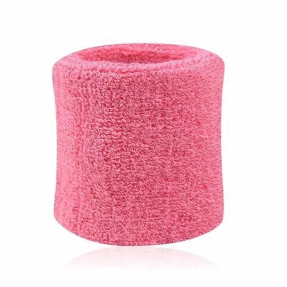 2PCS Colorful Unisex Sport Sweatband Wristband Cotton Wrist Protector Running Badminton Basketball Brace Terry Cloth Sweat Band