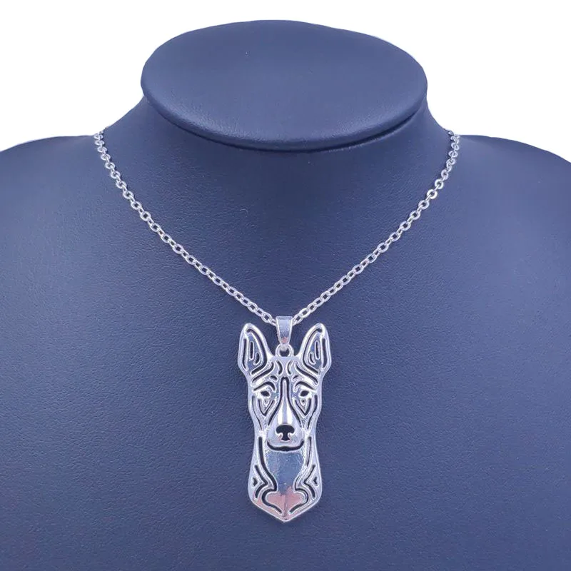 Cute Basenji Necklace Dog Animal Pendant Gold Silver Plated Jewelry For Women Male Female Girls Ladies Kids Boys AKC N101