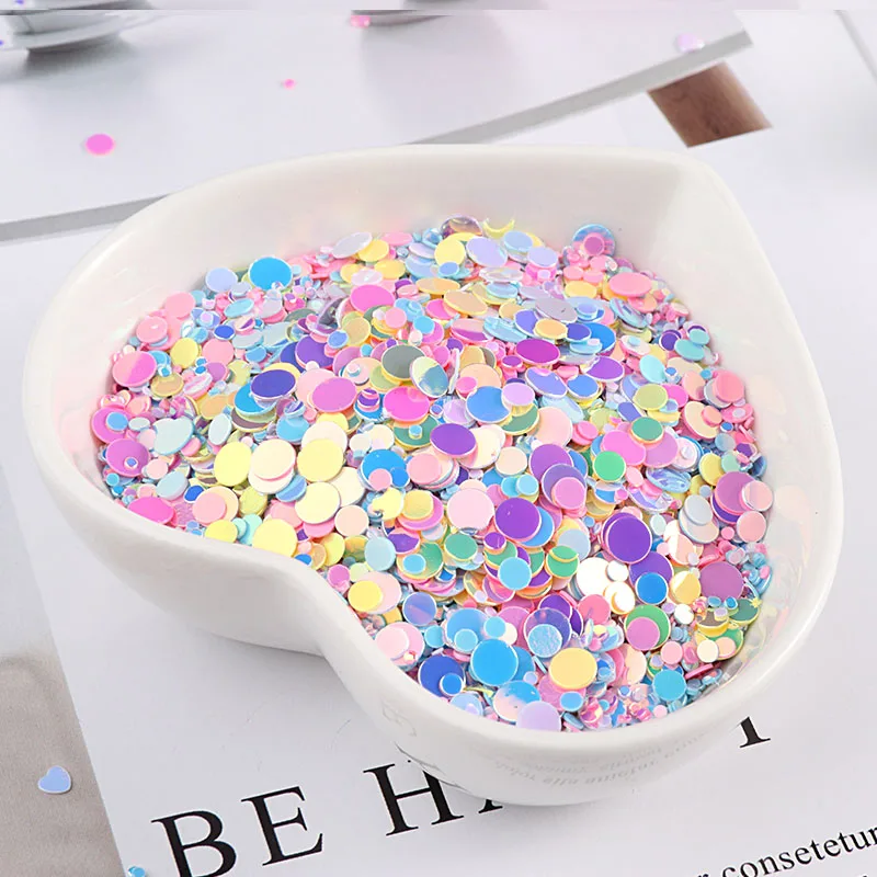 10g/Pack Mix Macaroon Colors Nail Sequins Paillette Flower Heart Moon DIY Craft For Wedding Decoration Slime Fillers Nail Art