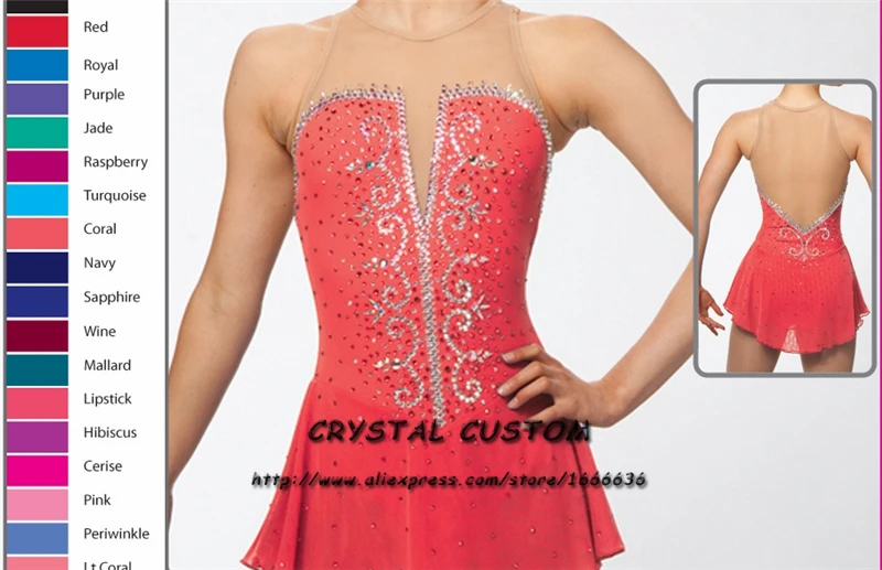 

Crystal Custom Figure Skating Dress Girls New Brand Ice Skating Clothes For Competition DR4671