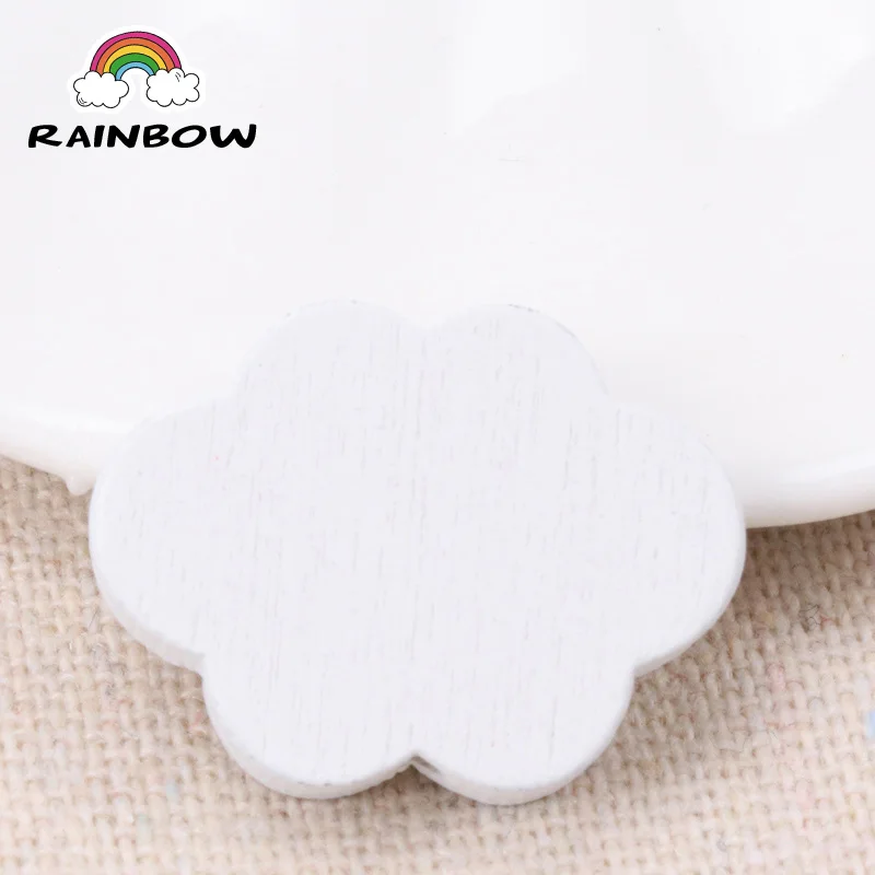 New Natural Wooden beads White Cloud Shape Spacer Beads For Jewelry Making DIY 22x17mm 20pcs