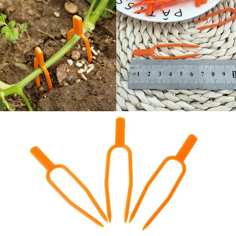 

100Pcs Garden Tool Plastic Garden Plant Clip Stolons Fixing Fastening Fixture Clamp Strawberry Fork Seedling Farming Clip