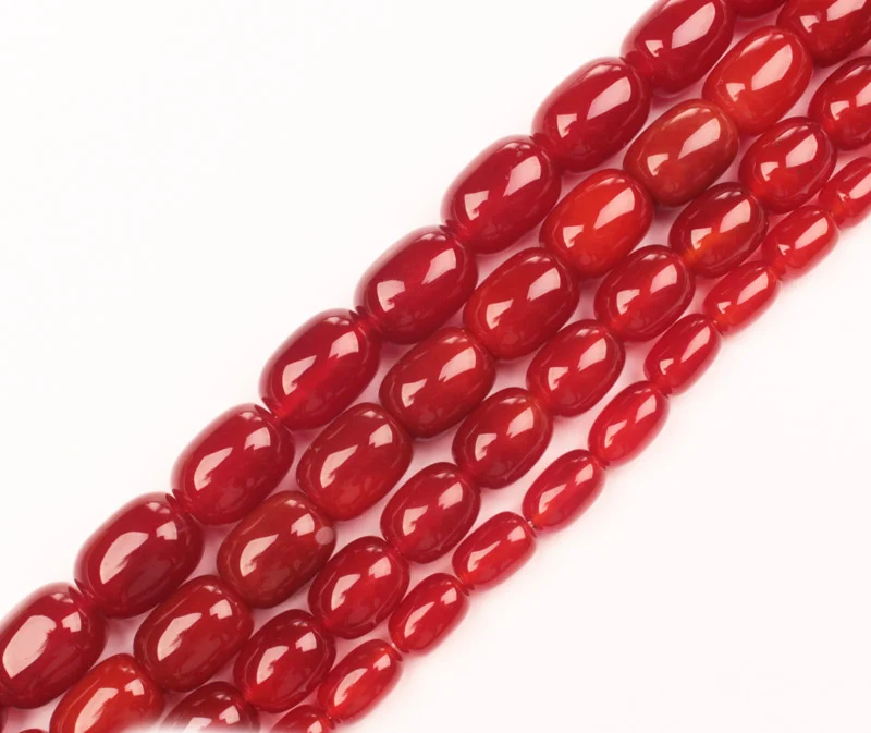 Wholesale  Red Jad-e Drum Shape  Beads 15