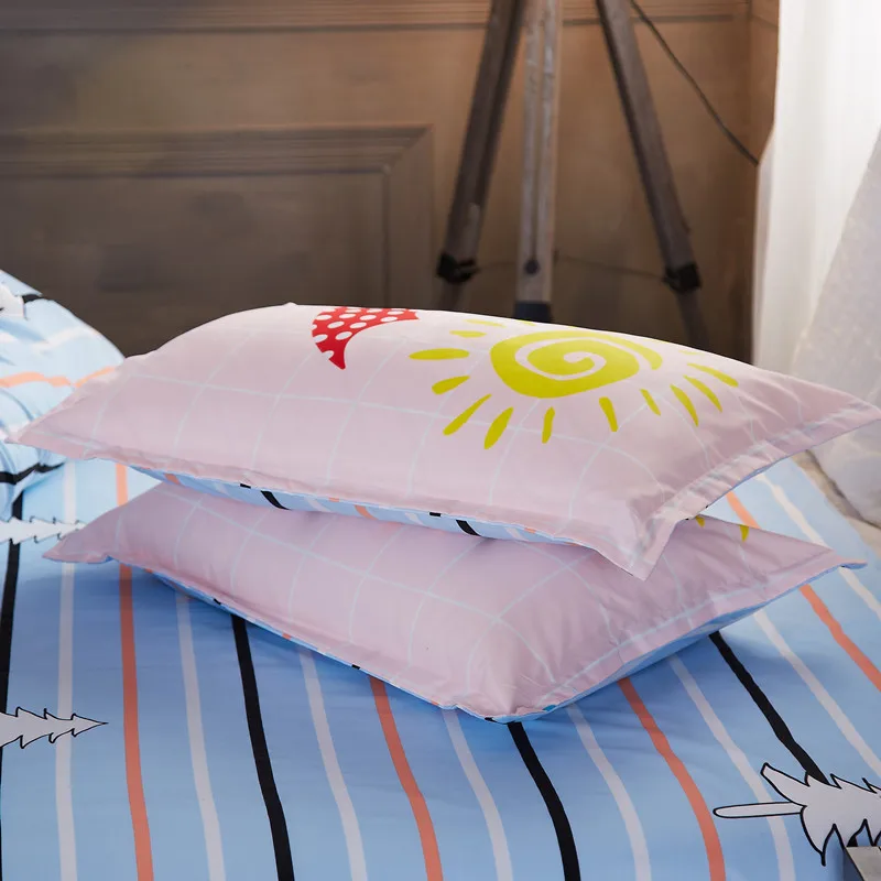 1pc 48cm*74cm Fruit Print Cartoon Pillowcases Sunshine Watermelon Banana Pillow Cases Soft Home Textile Bedding Use