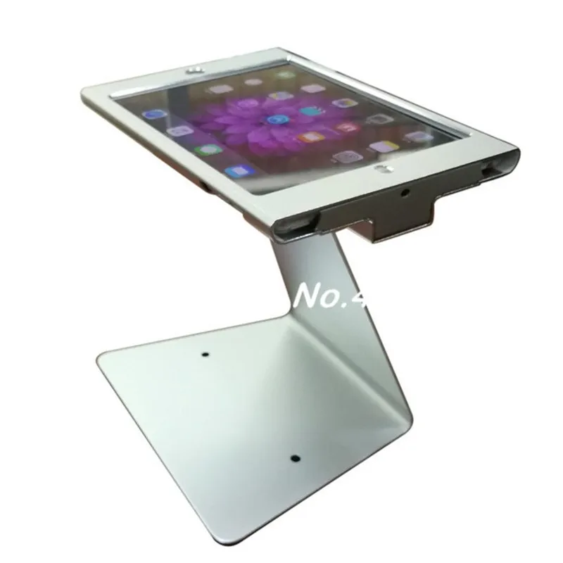 for mini ipad desktop kiosk POS stand with secure lock reversible specialized frame display support on desk/ table / countertop