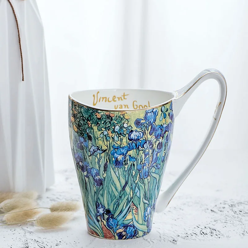 Van Gogh Vincent Les Tournesols Sunflowers Golden Mug Gilded Mug Coffee Mug Milk Cup gilding Porcelain Cup Ceramic Mug