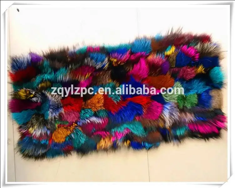 ALICEFUR High quality wholesale customized design Real genuine colorful fox fur plate