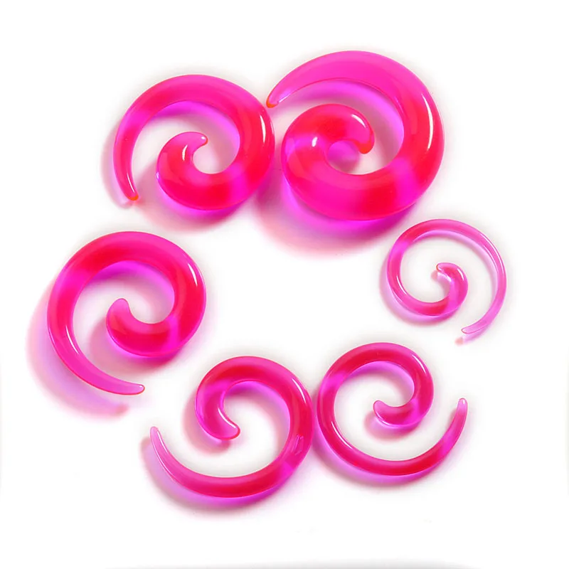 imixlot 12Pcs Acrylic Ear Tapers Spiral Ear Stretching Piercing Body Jewelry Mix Lots Fake Ear Expander Plug Tunnel Kit