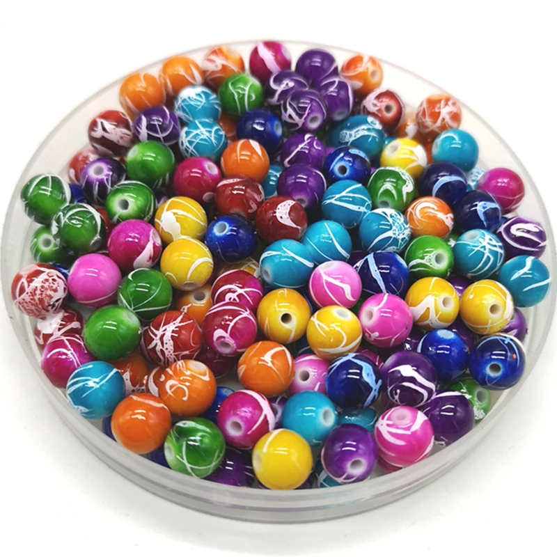 6mm-20mm Round Shape Beads Jewelry Making Acrylic  Multicolor Loose Bead  DIY Accessory #YKL28-35