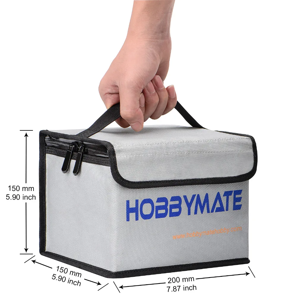 HOBBYMATE Lipo Battery Storage Fireproof Safe Guard Bag 20*15*15cm For Charging & Storage Battery Safe Bag