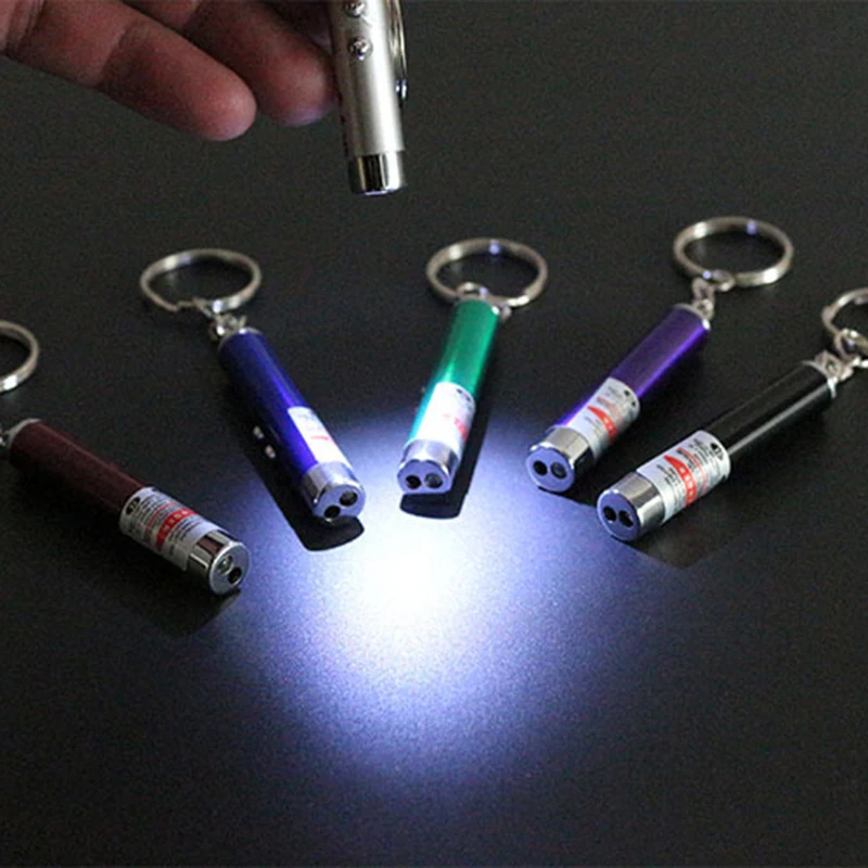 2 in 1 Metal Mini Laser Funny Cat Stick Fashion Pet Toy Laser Pointer Pen Cat Play Interactive Tool For Cat Training Supplies