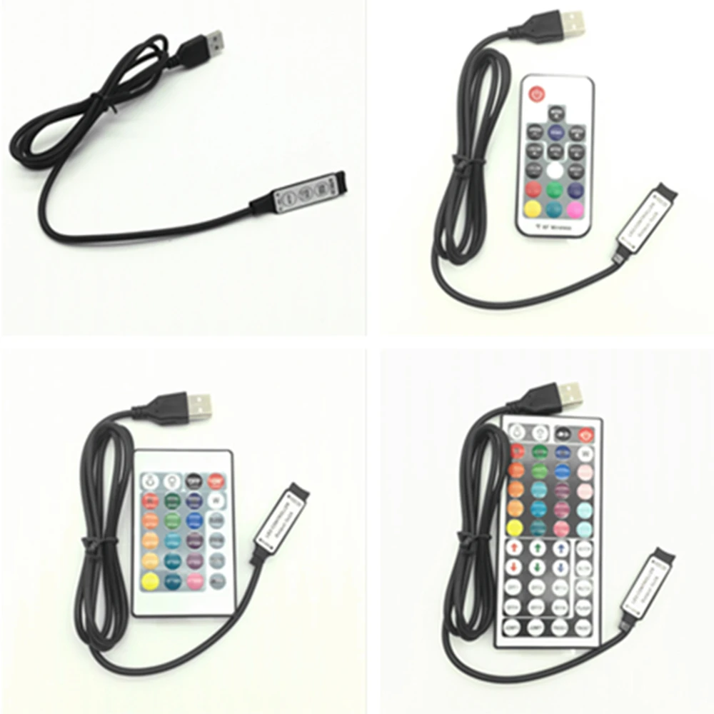 USB Controller DC 5~24V 6A RF Wireless Remote control Dimmer mini 3keys 17/24/44keys For 5050/2835/3528 RGB Led Strips lights