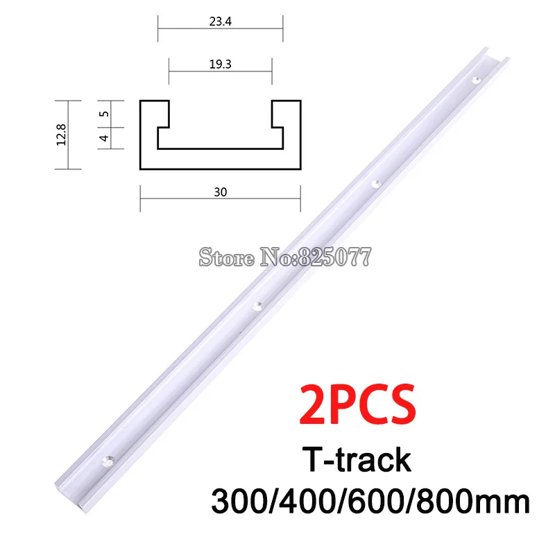 2PCS T-tracks T-slot Miter Bar Track Jig Fixture Slot For Router Table Band Saw T-tracks length 300/400/500/600/800mm KF905