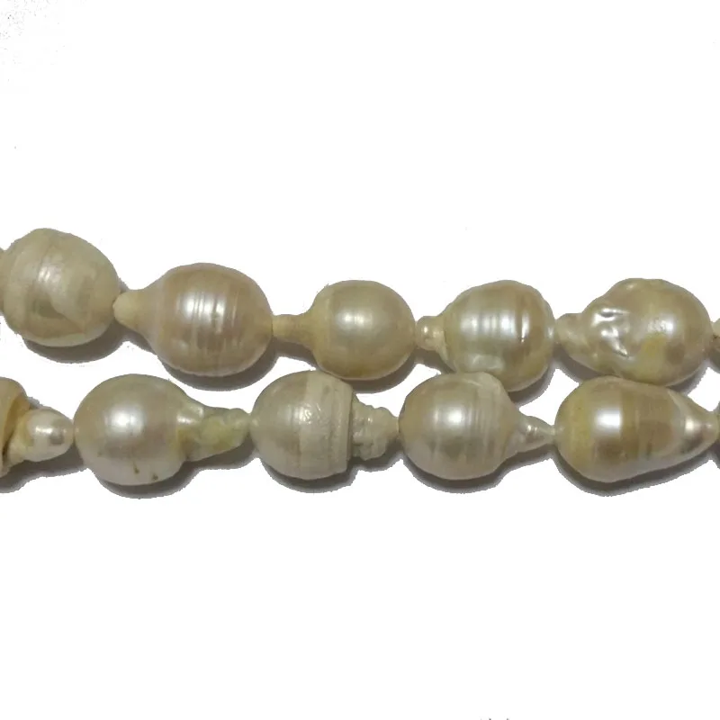 16 inches 15-20mm White Raindrop Shaped Regular Baroque Pearl Loose Strand